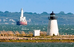 Bird Island Lighthouse with Cleveland Ledge Light Behind
